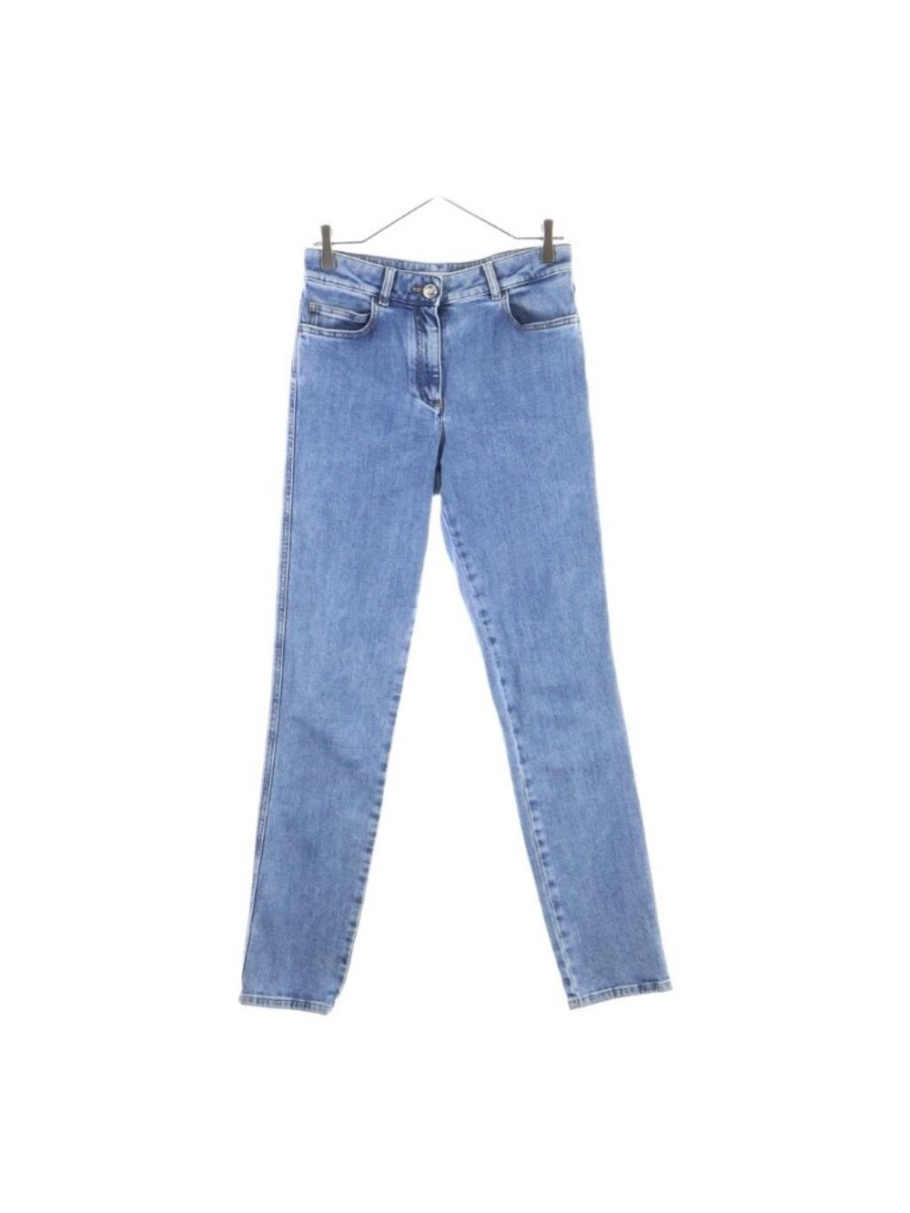 Chanel Coco Neige Denim Pants Jeans CC Logo Indigo